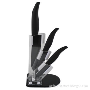 Good-quality 5pcs ceramic knife set with acrylic block